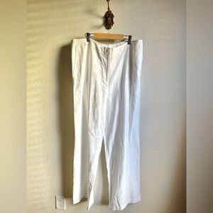 Eileen Fisher White Wide-Leg Linen Pants